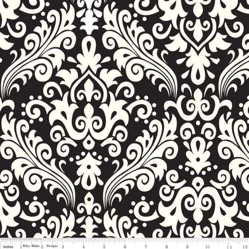 White Damask on Black