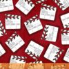 תמונה של בד דגם Lights-Clap Board 3 עם סגנון דוגמה מקטגורית שונות ובעל צבע אדום
