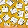 תמונה של בד דגם Lights-Clap Board 4 עם סגנון דוגמה מקטגורית שונות ובעל צבע צהוב