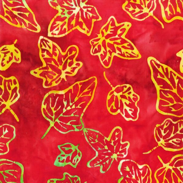 תמונה של בד דגם Falling Leaves - Red עם סגנון דוגמה מקטגורית פרחים ועלים ובעל צבע אדום