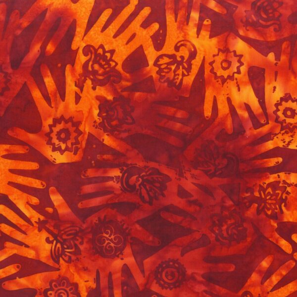 תמונה של בד דגם Henna Hands - Sable עם סגנון דוגמה מקטגורית שונות ובעל צבע אדום, חום, כתום