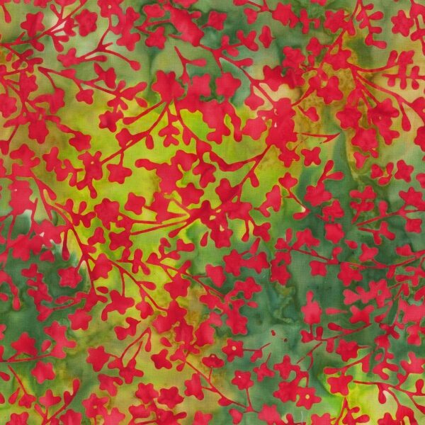 תמונה של בד דגם Northern Blooms-Baby'S Breath Green עם סגנון דוגמה מקטגורית עלים ובעל צבע Green
