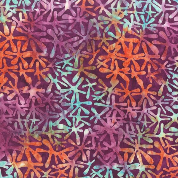 תמונה של בד דגם Music Pink Blue No. 4-Jacks Sangria עם סגנון דוגמה מקטגורית עלים ובעל צבע Sangria