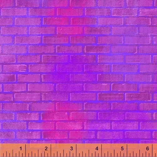 תמונה של בד דגם Unstoppable-Painted Brick Magenta עם סגנון דוגמה מקטגורית חפצים שונים ובעל צבע Magenta