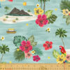תמונה של בד דגם Isla-Isla Scene Aqua עם סגנון דוגמה מקטגורית פרחוני ובעל צבע Aqua