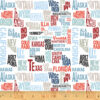 תמונה של בד דגם Across The USA-States White עם סגנון דוגמה מקטגורית מילים, אותיות ומספרים ובעל צבע White