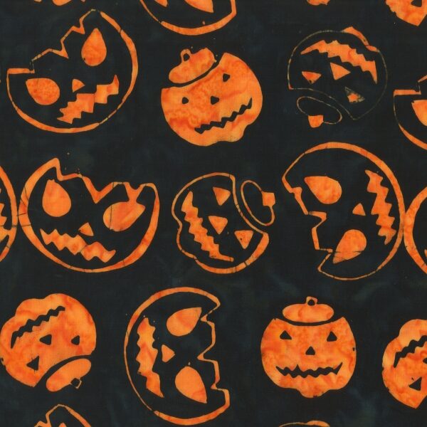 תמונה של בד דגם Trick or Treat-Jack-O-Lanterns Black עם סגנון דוגמה מקטגורית אוכל ובעל צבע Black
