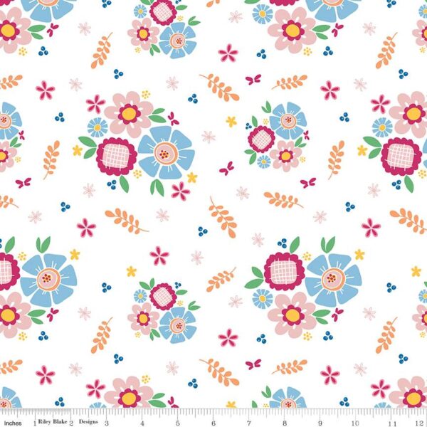 תמונה של בד דגם Pure Delight Main White עם סגנון דוגמה מקטגורית פרחוני ובעל צבע White