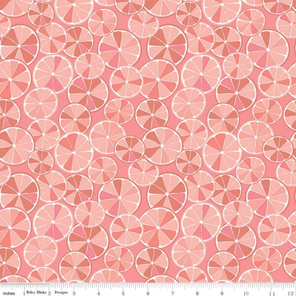 תמונה של בד דגם Grove Slices Grapefruit עם סגנון דוגמה מקטגורית אוכל ובעל צבע Grapefruit