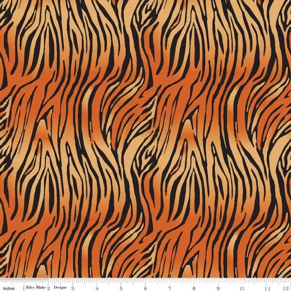 תמונה של בד דגם On Safari Bengal Orange עם סגנון דוגמה מקטגורית בעלי חיים וטבע ובעל צבע Orange