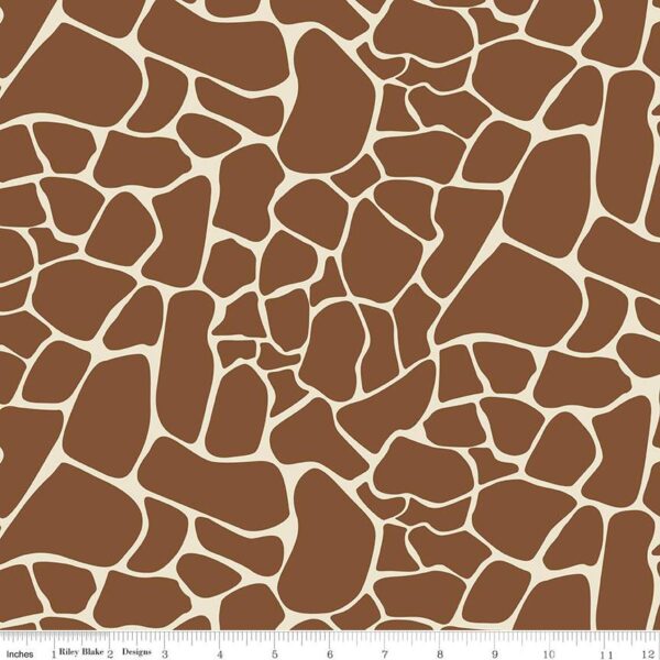 תמונה של בד דגם On Safari Giraffe Brown עם סגנון דוגמה מקטגורית בעלי חיים וטבע ובעל צבע Brown