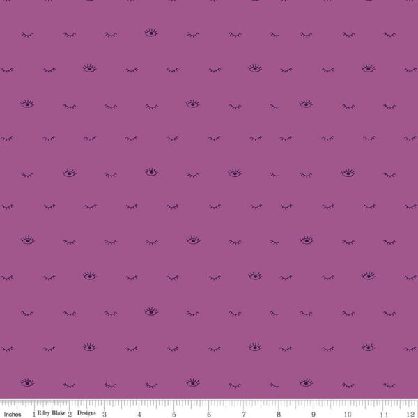 תמונה של בד דגם Grl Pwr Eyelashes Orchid עם סגנון דוגמה מקטגורית אנשים ודמויות ובעל צבע Orchid