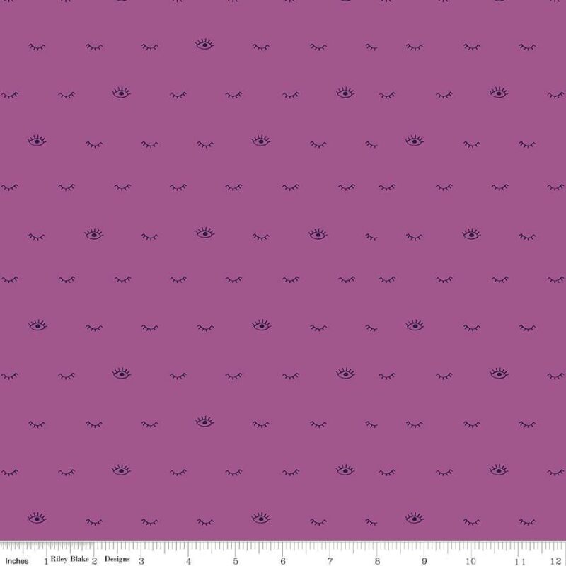 תמונה של בד דגם Grl Pwr Eyelashes Orchid עם סגנון דוגמה מקטגורית אנשים ודמויות ובעל צבע Orchid