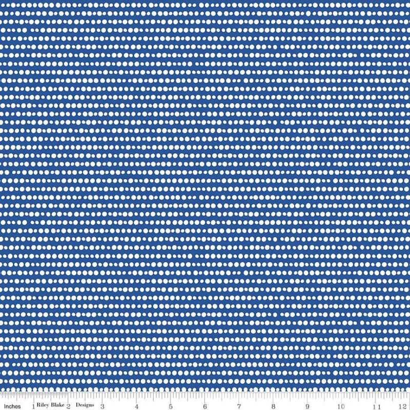 תמונה של בד דגם Grl Pwr Dots Blue עם סגנון דוגמה מקטגורית נקודות ועיגולים ובעל צבע Blue