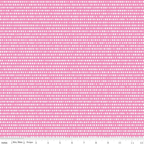 תמונה של בד דגם Grl Pwr Dots Pink עם סגנון דוגמה מקטגורית נקודות ועיגולים ובעל צבע Pink
