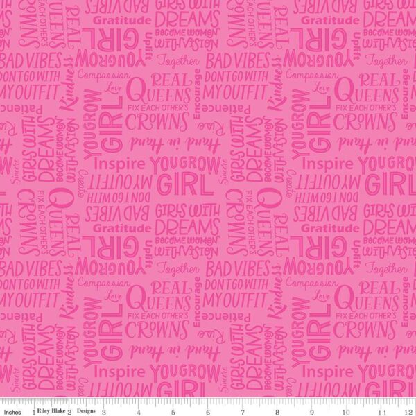 תמונה של בד דגם Hand In Hand Text Pink עם סגנון דוגמה מקטגורית מילים, אותיות ומספרים ובעל צבע Pink