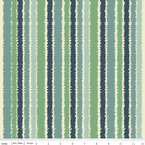 תמונה של בד דגם Strawberry Jam Stripes Blue עם סגנון דוגמה מקטגורית פסים ובעל צבע Blue