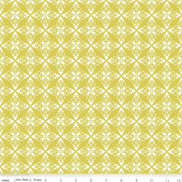תמונה של בד דגם Garden Party Trellis Citrus עם סגנון דוגמה מקטגורית גיאומטרי ומופשט ובעל צבע Citrus