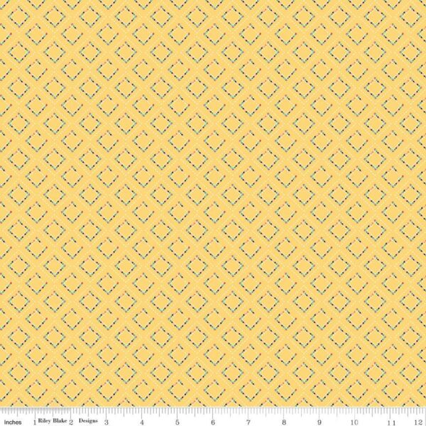 תמונה של בד דגם Idyllic Pavement Yellow עם סגנון דוגמה מקטגורית גיאומטרי ומופשט ובעל צבע Yellow