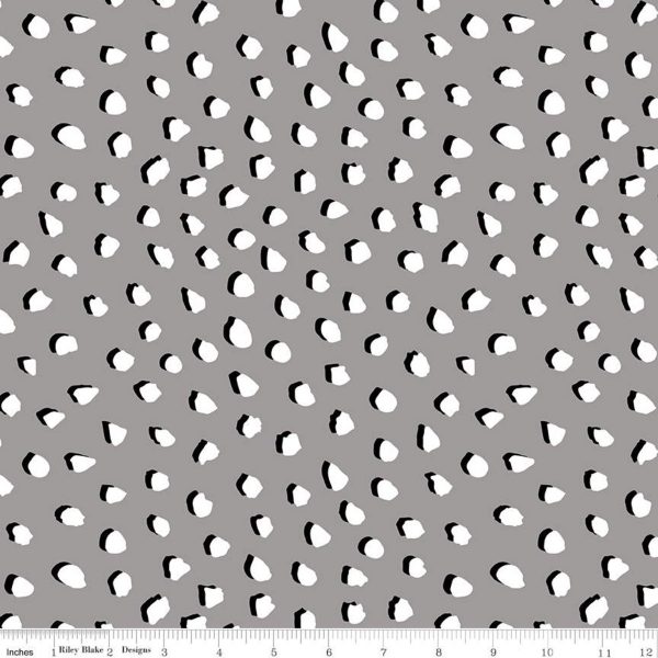 תמונה של בד ויסקוזה מודפס דגם Designer Rayon Spots Gray