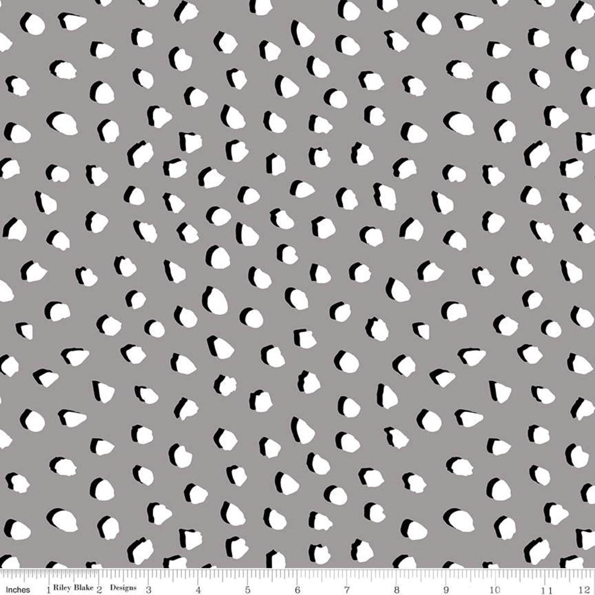 תמונה של בד ויסקוזה מודפס דגם Designer Rayon Spots Gray