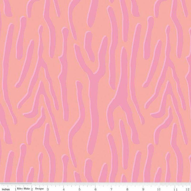 תמונה של בד ויסקוזה מודפס דגם Designer Rayon Zebra Blush
