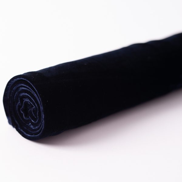 תמונה של בד קטיפה לייקרה צבע כחול נייבי